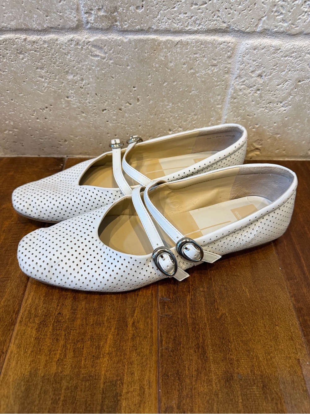 Dolce Vita White Perforated Double-Strap Mary Jane Flats - Picture 2 of 2